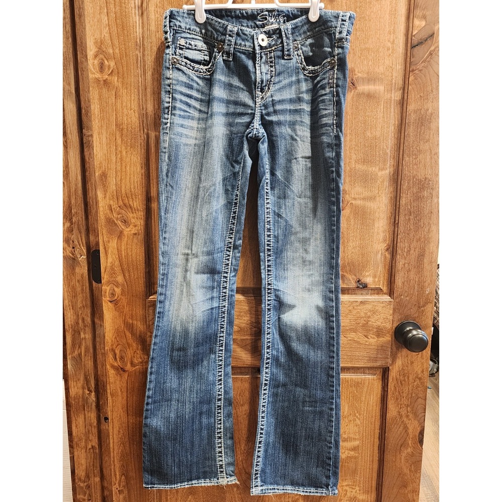 Silver Denim Aiko Bootcut Blue Dark Wash Jeans Womens Tag 29 X 32 inseam